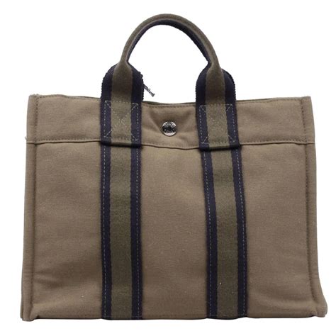 hermes canvas fourre tote bag|authentic hermes totes.